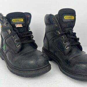 Stanley Work Boots Size 6.5 Black Steel Toe Cap Protective Footwear Lace Up